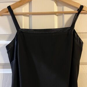 VINTAGE black maxi dress silk detailing on neckline
